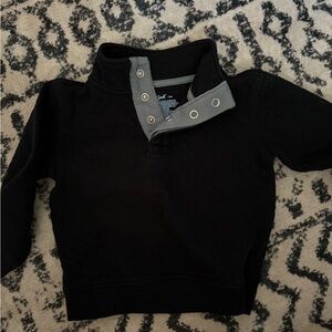 Black and Gray Quilted Style Snap Pullover • 12M